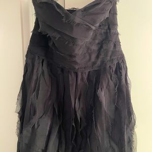 Strapless DVF black cocktail mini dress